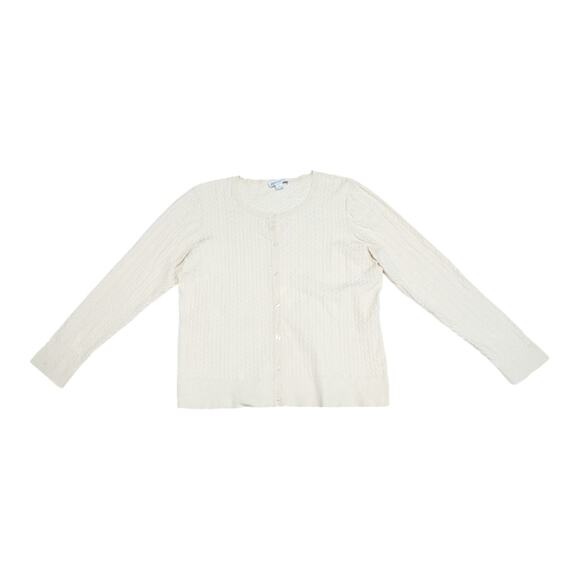 Vintage Pendleton Silk Knit Cardigan Sweater Cream Long Sleeve Womens XLarge - Picture 1 of 6